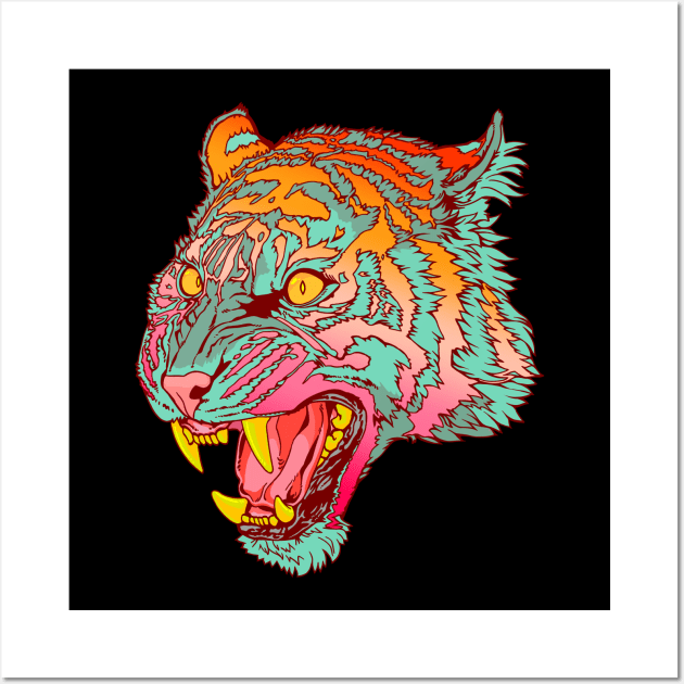 Lesbian Pride Tiger Wall Art by Crude Casey